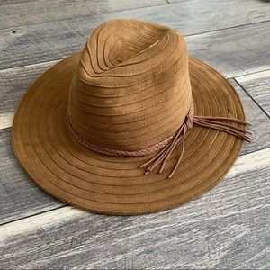 Wide Brim Fedora/Panama Hat in faux suede